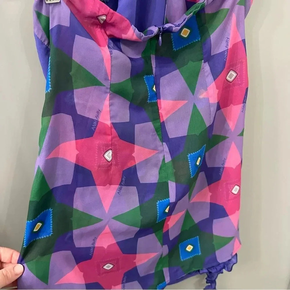 NWT ANIM Dress ANIM Helmut Purple Floral Halter Mini Dress Size Medium - Picture 8 of 8